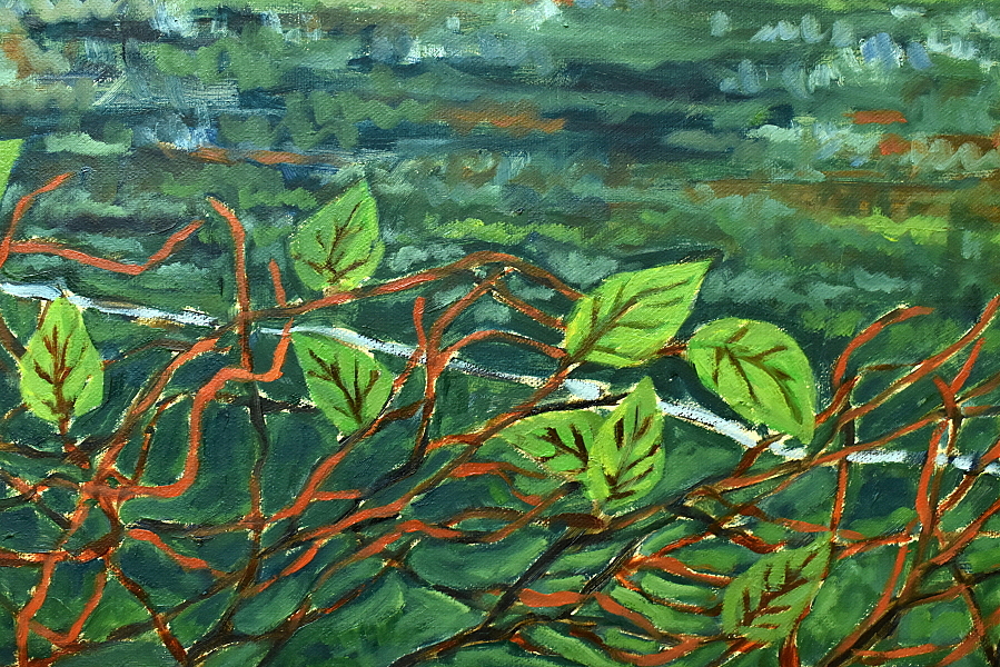 Foliage in the winter skyline painting